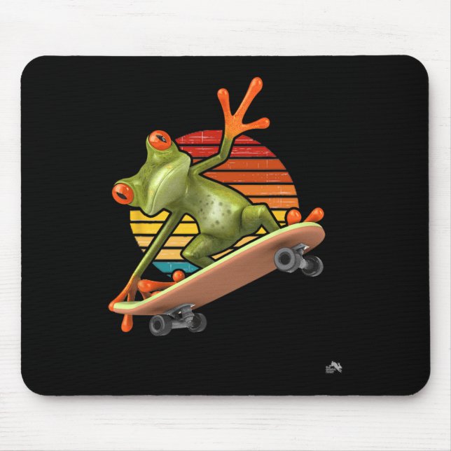 Frog On A Skateboard - Retro Sunset Skateboarding  Musmatta (Framsidan)