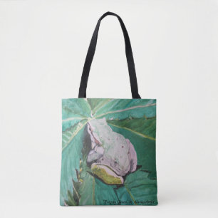 "Frog on Grönt" av AlarsenArtist Tote Bag Tygkasse