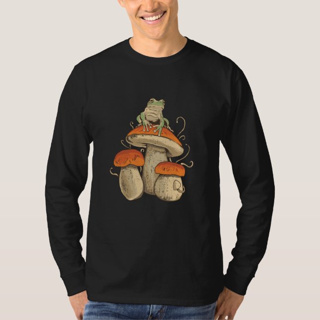 Frog on Mushroom T Shirt (Framsida)