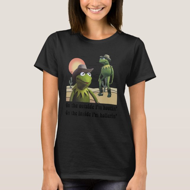 Frog Outside I'm Hootin Inside I'm Hollerin Men Wo T Shirt (Framsida)