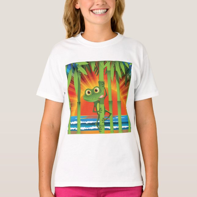 Frog på Bamboo Girls T-Shirt (Framsida)