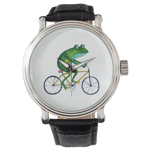 Frog på cykel armbandsur (Framsida)