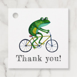 Frog på cykel gåvor etiketter