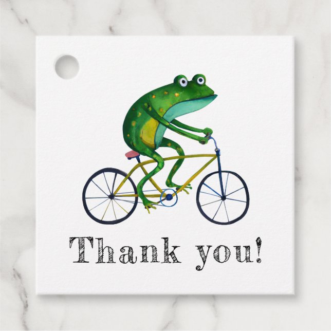 Frog på cykel gåvor etiketter (Framsida)