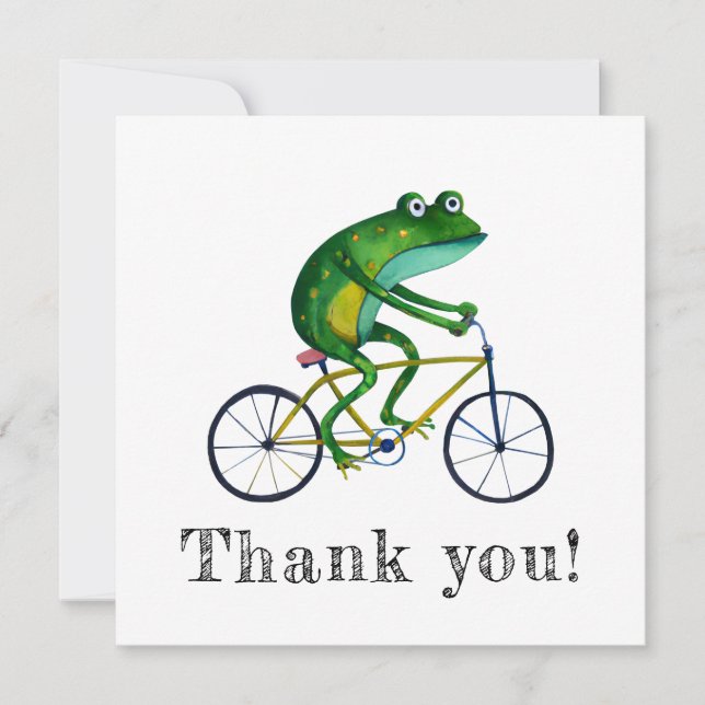 Frog på cykel inbjudningar (Framsida)