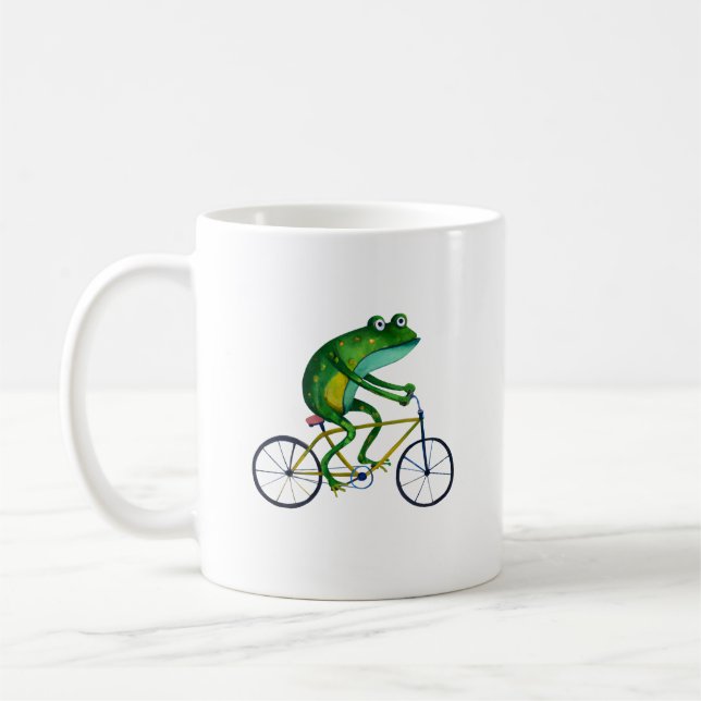Frog på cykel kaffemugg (Vänster)