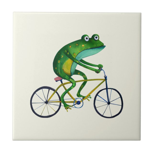 Frog på cykel kakelplatta (Framsidan)