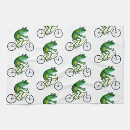Frog på cykel kökshandduk