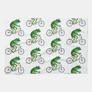 Frog på cykel kökshandduk