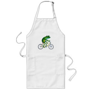 Frog på cykel långt förkläde