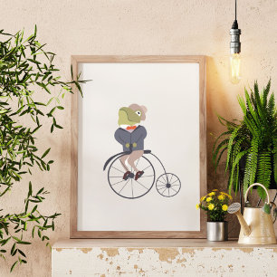 Frog på cykel poster
