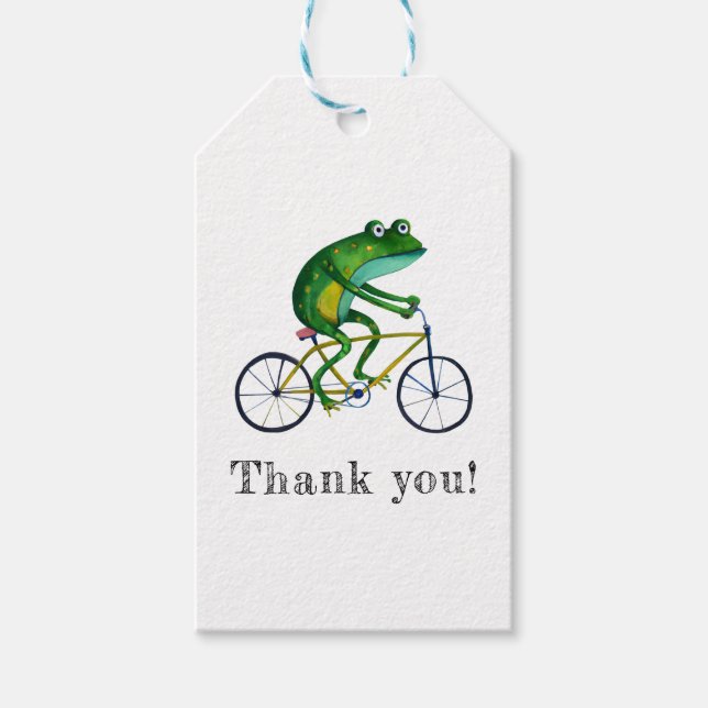 Frog på cykel presentetikett (Framsidan)