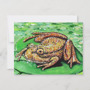 Frog på en Lily Pad-målning Vykort