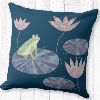 Frog på en Lily Pond Kudde