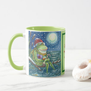 FROG PÅ EN LOG, CHARMING CHRISTMAS BULLFROG MUGG