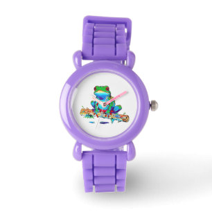 Frog på en logg - Cute Little Träd Frog Armbandsur