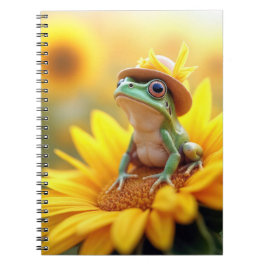 Frog på en solros anteckningsbok