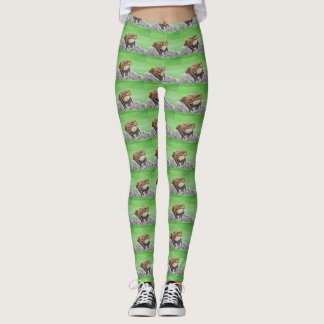 Frog på en Sten-målning Leggings