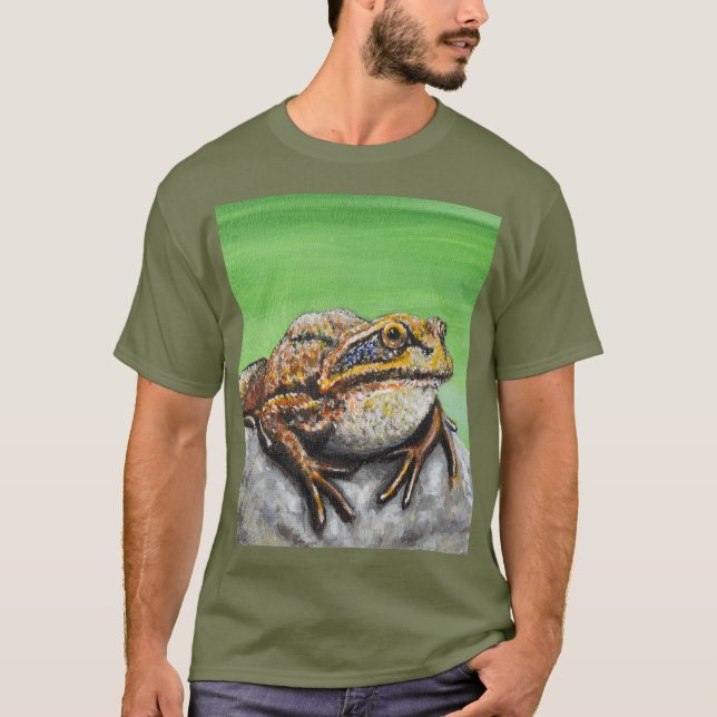 Frog på en Sten-målning T-Shirt (Framsida)