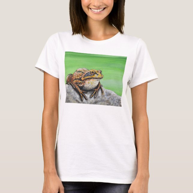 Frog på en Sten-målning T Shirt (Framsida)