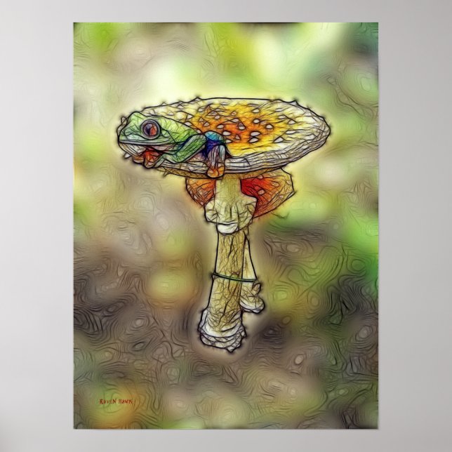 Frog på en Stool Poster (Framsidan)