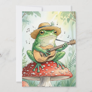Frog på en toadstool julkort