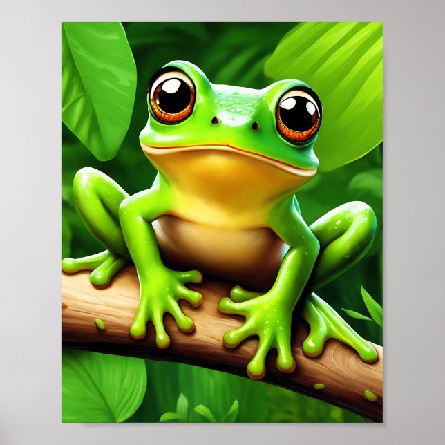 Frog på gren naturart Art Poster (Framsidan)