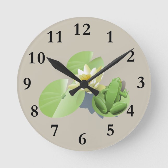 Frog på låset rund klocka (Framsida)