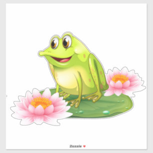 Frog på Lili Pad Sticker Klistermärken