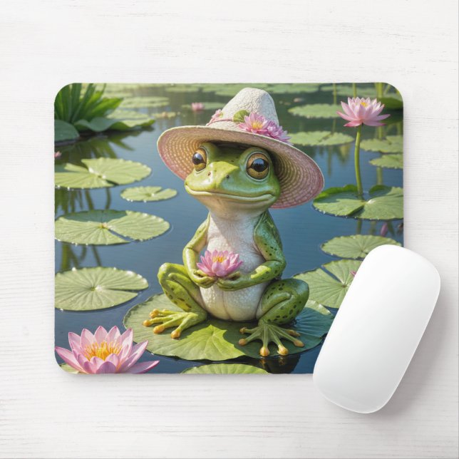 Frog på Lily Pad Musmatta (Med mus)