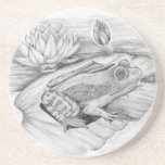 Frog på Lily Pad Underlägg<br><div class="desc">Frog på liljepåpa</div>