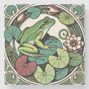 Frog på lilypads stenunderlägg
