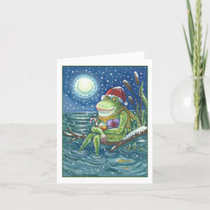FROG PÅ LOG HELGDAG CHRISTMAS GREETING CARD Blank Helgkort