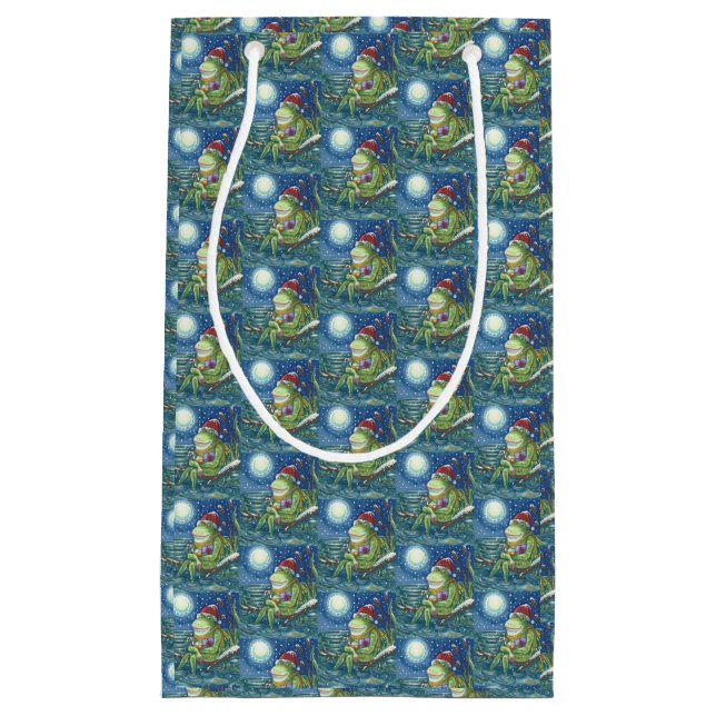 FROG PÅ LOG SANTA HELGDAG CHRISTMAS SMALL GIFT BAG (Framsidan)