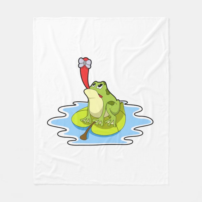 Frog på Löv med Insekt Fleecefilt (Framsidan)