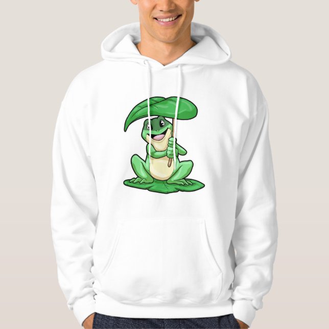 Frog på Löv med Parbrella Hoodie (Framsida)