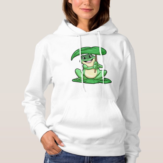 Frog på Löv med Parbrella T Shirt (Framsida)