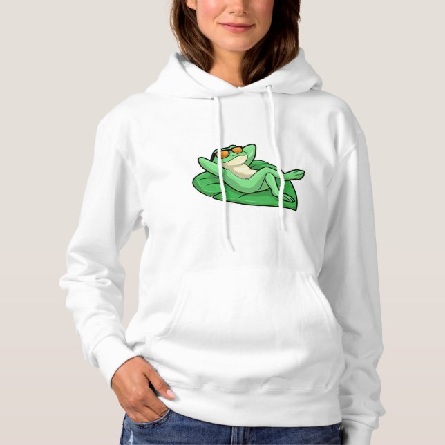 Frog på Löv med solglasögon T Shirt (Framsida)