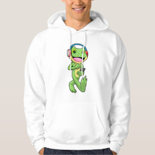 Frog på Music med hörlurar Hoodie