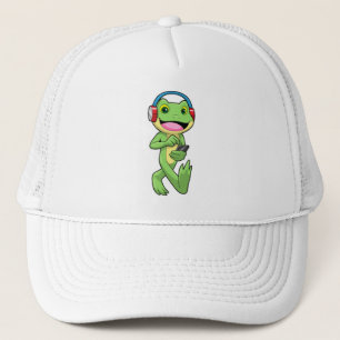 Frog på Music med hörlurar Keps