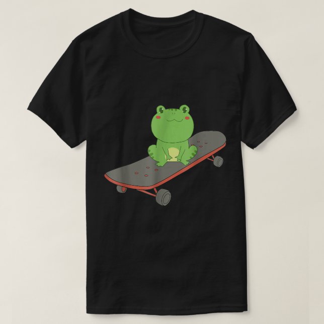 Frog på Skateboard (3) T Shirt (Design framsida)