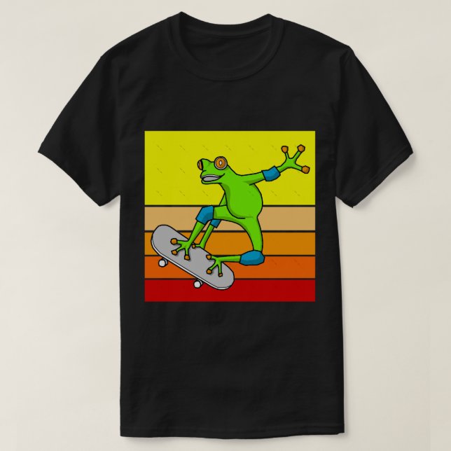 Frog på skateboard Classic(4) T Shirt (Design framsida)