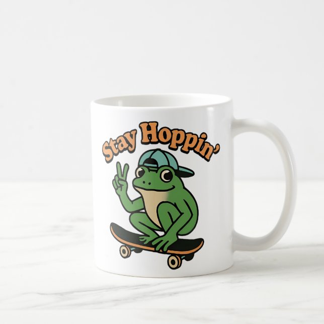 Frog på Skateboard Kaffemugg (Höger)