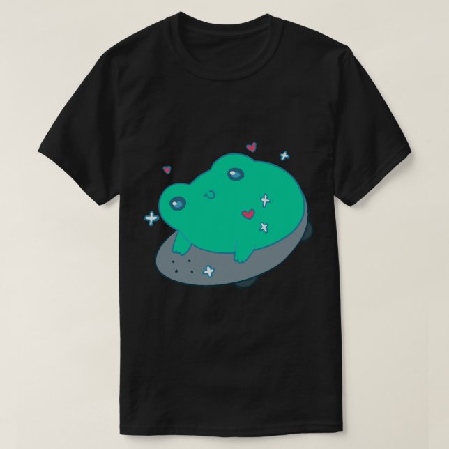 Frog på SkateboardLong T Shirt (Design framsida)