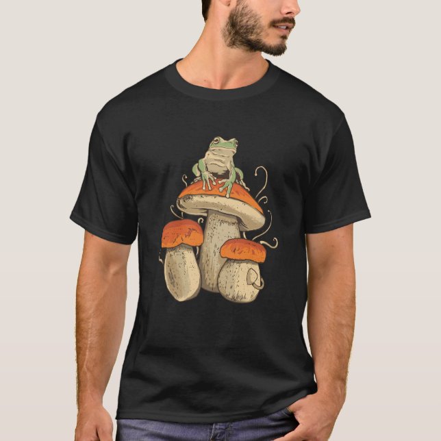 Frog på svamp t shirt (Framsida)