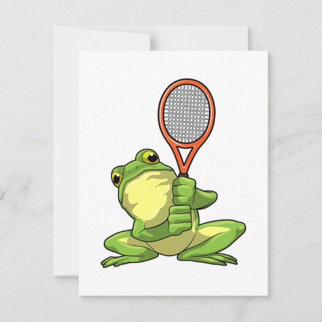 Frog på Tennis med tennis racket (Framsida)