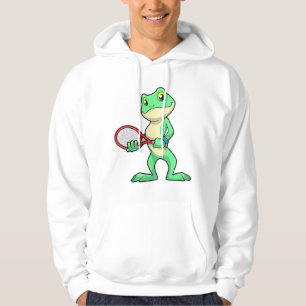Frog på Tennis med tennis racket Hoodie