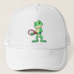 Frog på Tennis med tennis racket Keps