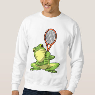 Frog på Tennis med tennis racket Lång Ärmad Tröja