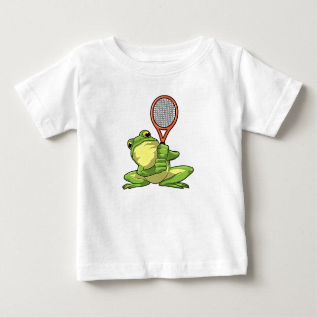 Frog på Tennis med tennis racket T Shirt (Framsida)